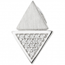 Anhänger dreieckig 925 Sterling Silber teil matt 15 Zirkonia Silberanhänger