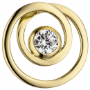 Anhänger rund 925 Sterling Silber gold vergoldet 1 Zirkonia