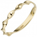 Damen Ring gedreht 585 Gold Gelbgold Goldring - 56mm