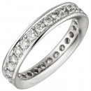 Damen Memory-Ring 585 Gold Weißgold mit Diamanten Brillanten 1,12 ct. - 56mm