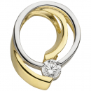 Anhänger 333 Gold Gelbgold bicolor 1 Zirkonia Goldanhänger