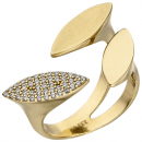 Damen Ring offen 333 Gold Gelbgold 40 Zirkonia Goldring - 50mm