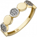Damen Ring 333 Gold Gelbgold bicolor 21 Zirkonia Goldring - 54mm
