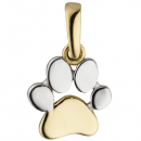 Anhänger Pfote 333 Gold Gelbgold bicolor Goldanhänger