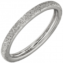 Damen Ring schmal 925 Sterling Silber mit Struktur Silberring - 52mm