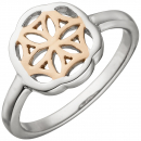 Damen Ring 925 Sterling Silber bicolor vergoldet - 50mm