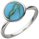 Damen Ring 925 Sterling Silber 1 Türkis-Imitation Silberring - 50mm