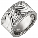 Damen Ring breit 925 Sterling Silber mit Zirkonia Silberring - 56mm