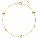 Armband Herz Kugel 925 Sterling Silber gold vergoldet 19 cm
