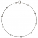 Fußkettchen Fußkette mit Kugeln 925 Sterling Silber 25 cm Silberkette