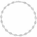 Collier Halskette 925 Sterling Silber gehämmert 45 cm Kette Silberkette