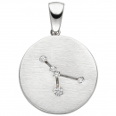 Anhänger Sternzeichen Krebs 925 Sterling Silber matt 5 Zirkonia Silberanhäng