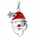 Kinder Anhänger Weihnachtsmann-Kopf 925 Sterling Silber