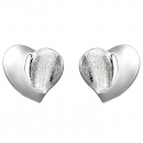 Ohrstecker Herz 925 Sterling Silber eismatt Ohrringe Silberohrringe