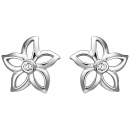 Ohrstecker Blume 925 Sterling Silber 2 Zirkonia Ohrringe Silberohrringe