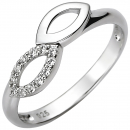 Damen Ring 925 Sterling Silber 12 Zirkonia Silberring - 50mm