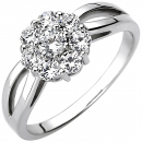 Damen Ring 925 Sterling Silber 8 Zirkonia Silberring - 50mm