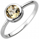 Damen Ring 925 Sterling Silber 1 Citrin gelb Silberring - 58mm