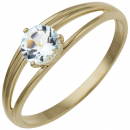 Damen Ring 585 Gold Gelbgold 1 Blautopas hellblau blau - 52mm