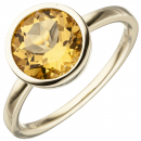 Damen Ring 585 Gold Gelbgold 1 Citrin orange - 54mm