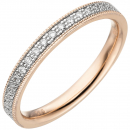 Damen Ring 585 Gold Rotgold 19 Diamanten Brillanten - 56mm