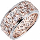 Damen Ring 925 Sterling Silber bicolor vergoldet 55 Zirkonia Silberring - 58mm