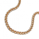 Armband 2,4mm Zopfkette bicolor 14Kt GOLD 19cm