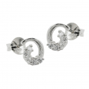 Stecker 8x7mm Bogen Spirale mit Zirkonias glänzend Silber 925