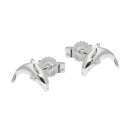 Stecker 10mm springender Delfin glänzend Silber 925