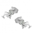 Stecker 9x5mm Delfin mit Zirkonia Silber 925