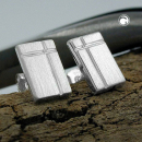 Stecker 8x6mm Viereck mit Kreuz matt diamantiert Silber 925