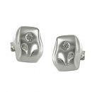 Stecker 9x8mm matt glänzend mit Zirkonia Silber 925