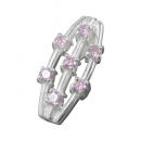 Anhänger 21x9mm 7x Zirkonia pink Silber 925