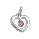 Anhänger 17x16mm Herz Zirkonia pink Silber 925
