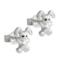 Stecker 11x9mm Kinderohrring kleiner Hase matt-glänzend Silber 925
