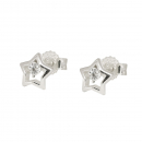 Stecker 6mm Stern mit Zirkonia Silber 925